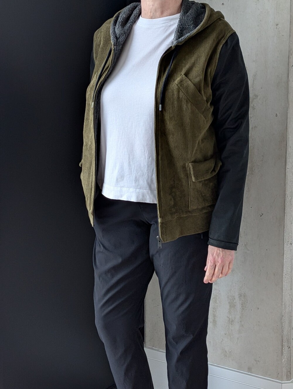 Lacoste Olive and Black Bomber Jacket